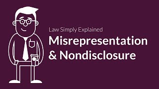 Misrepresentation and Nondisclosure  Contracts  Defenses amp Excuses [upl. by Rukna]