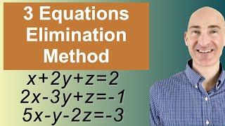 Solving Systems of 3 Equations Elimination [upl. by Atikal]