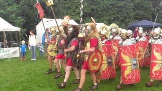 Roman Reenactment at the Amphitheatre in Caerleon Marching In [upl. by Skelton]