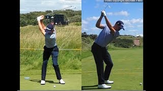 Justin Thomas golf swing  Long Iron faceon amp downtheline July 2017 [upl. by Okia]