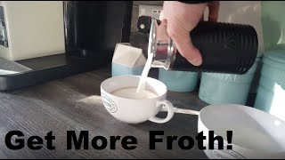 How to Get More Froth from Your Nespresso Coffee Aeroccino  Nespresso tips and help [upl. by Lipscomb]