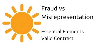 Fraud vs Misrepresentation  Other Essential Elements of a Valid Contract  CA CPT  CS amp CMA [upl. by Yzzik]